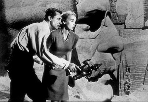 Cary Grant e Eva Marie Saint, em -Intriga Internacional-